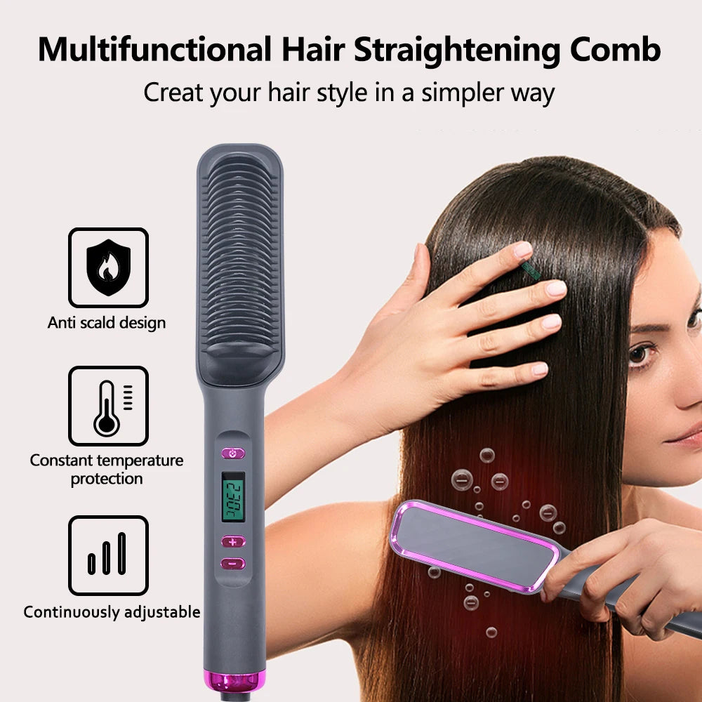 Electric Hot Comb – Ionic Straightening Brush, Anti-Scald