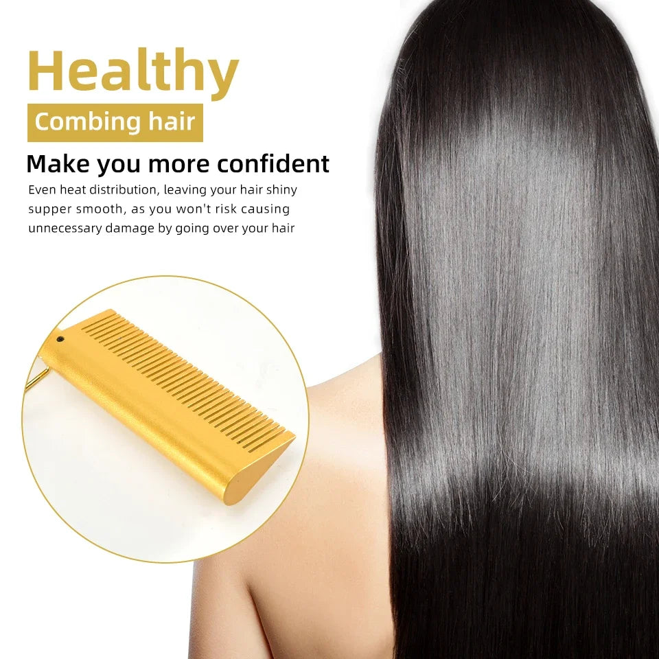 Hair Straightener Flat Iron – Wet & Dry Styling Comb Brush