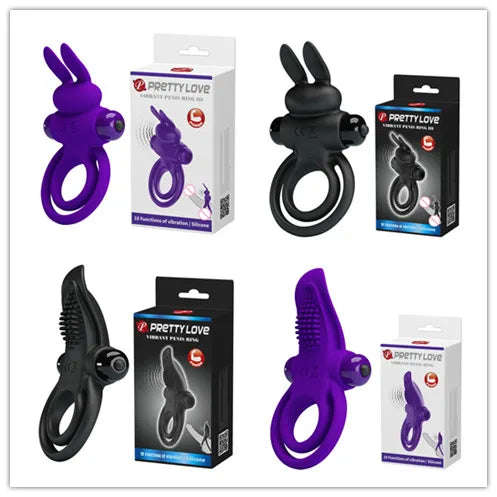 Vibrating Silicone Cock Ring – 10 Speeds
