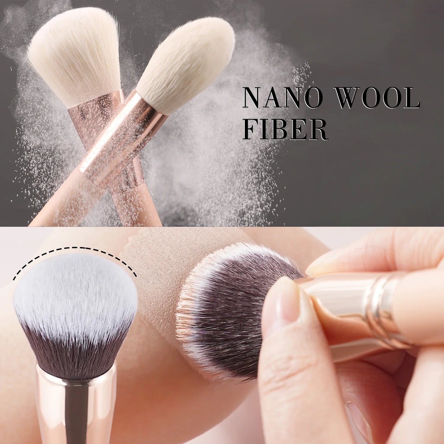BEILI Pink Makeup Brush Set – Powder & Eyeshadow