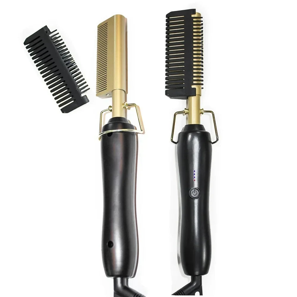 Hair Straightener Flat Iron – Styling Brush & Curling Comb