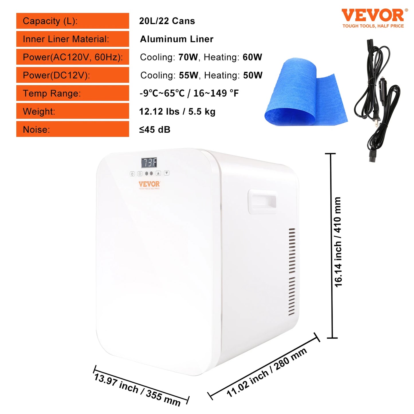VEVOR 20L Mini Fridge – Portable Skincare & Cosmetic Cooler