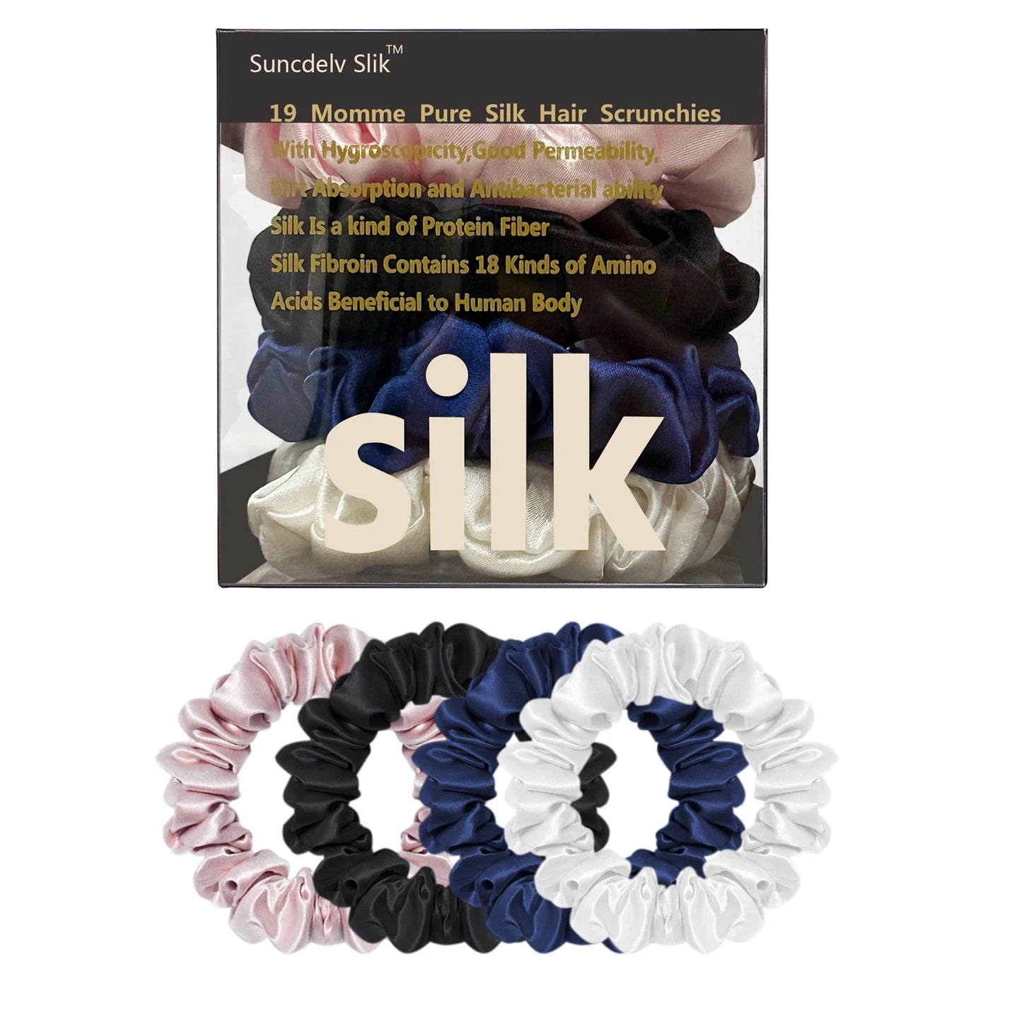 Silk Hair Scrunchies – Pure Mulberry Skinny Hair Ties