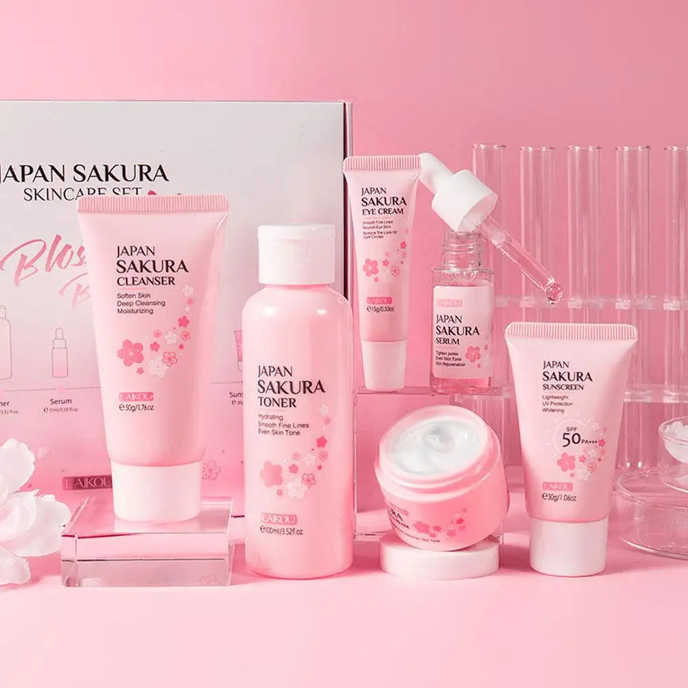 Sakura Skincare Set – 6pcs Anti-Aging & Whitening Care