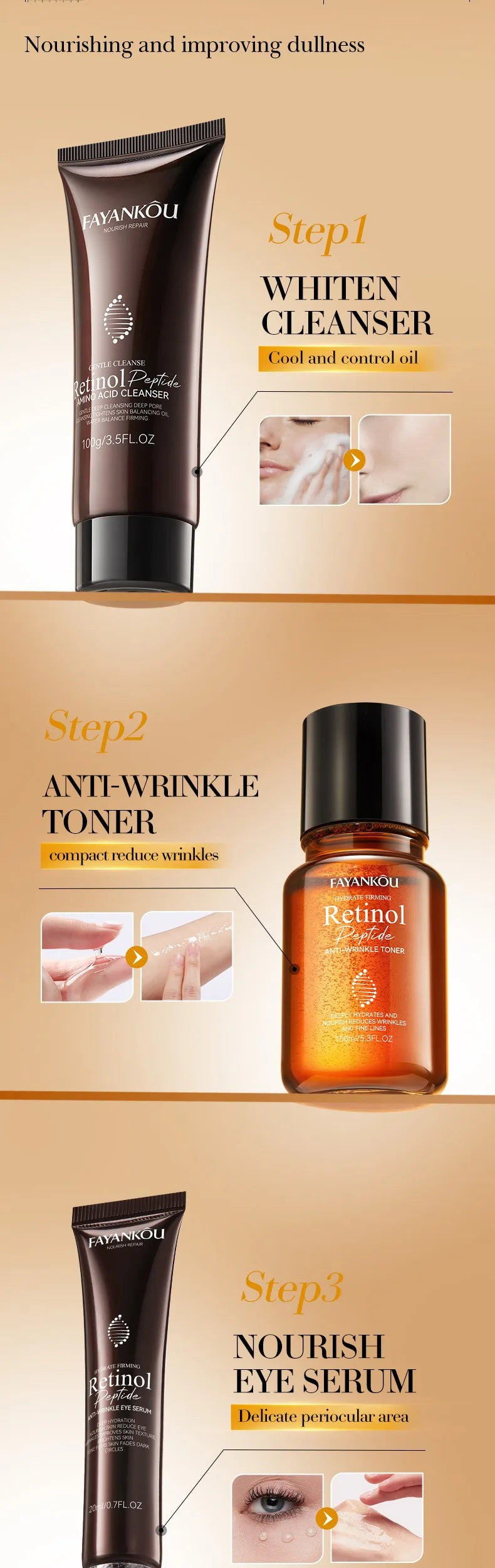 Retinol Peptide Skincare Set – Anti-Aging & Brightening Care