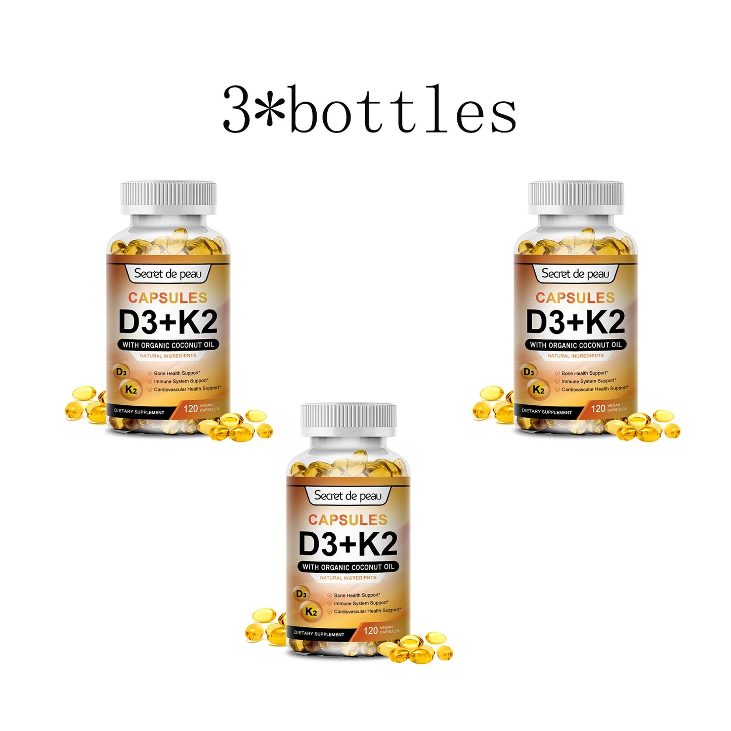 Vitamin D3 + K2 Capsules – Bone, Heart & Immune Support