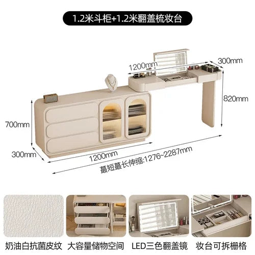 Bedroom Luxury Vanity Table Drawer Elegant Home Makeup Vanity Table Girls Multifunctional Comoda Pra Quarto