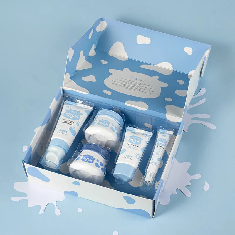 LAIKOU Milk Skincare Set – Sunscreen & Moisturizing Kit (5pcs)