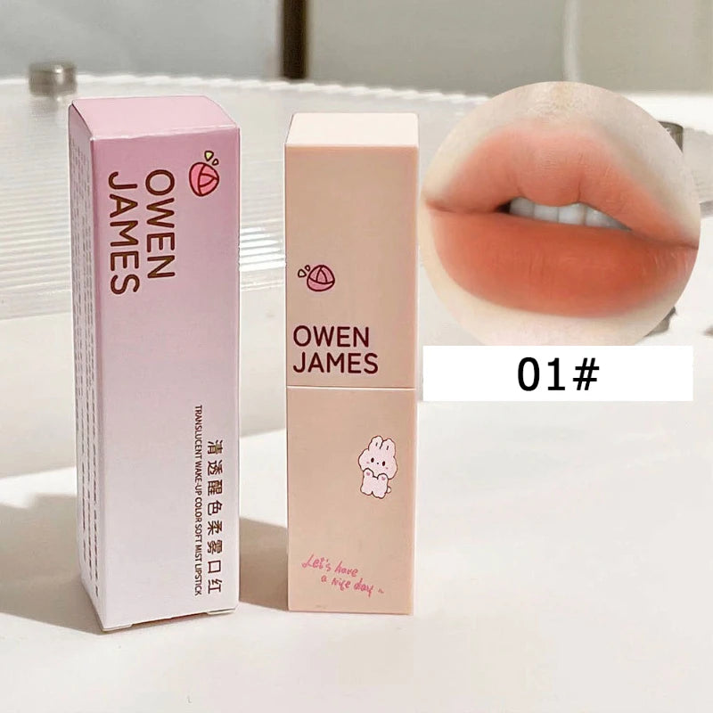 Dusty Pink Velvet Lipstick Milk Silky Texture Lip Rouge Lasting Waterproof Matte Lipsticks Sexy Red Lips Lippy Korean Makeup