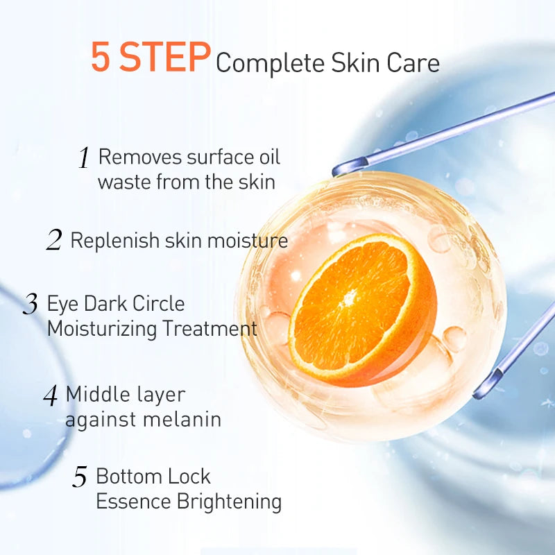 JoyPretty Vitamin C Skincare Kit – 5pcs Whitening & Moisturizing Set