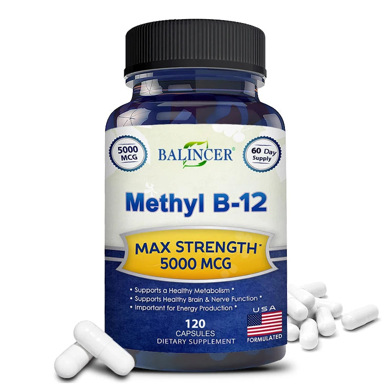 Vitamin B12 5000mcg – Energy, Brain & Heart Health Support