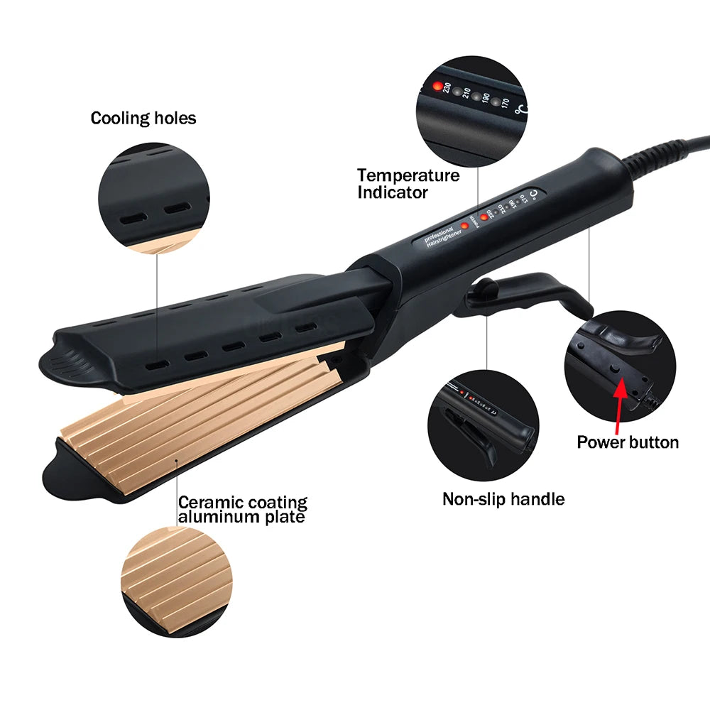 Ceramic Crimper – Corrugated Hair Curler & Waver Iron