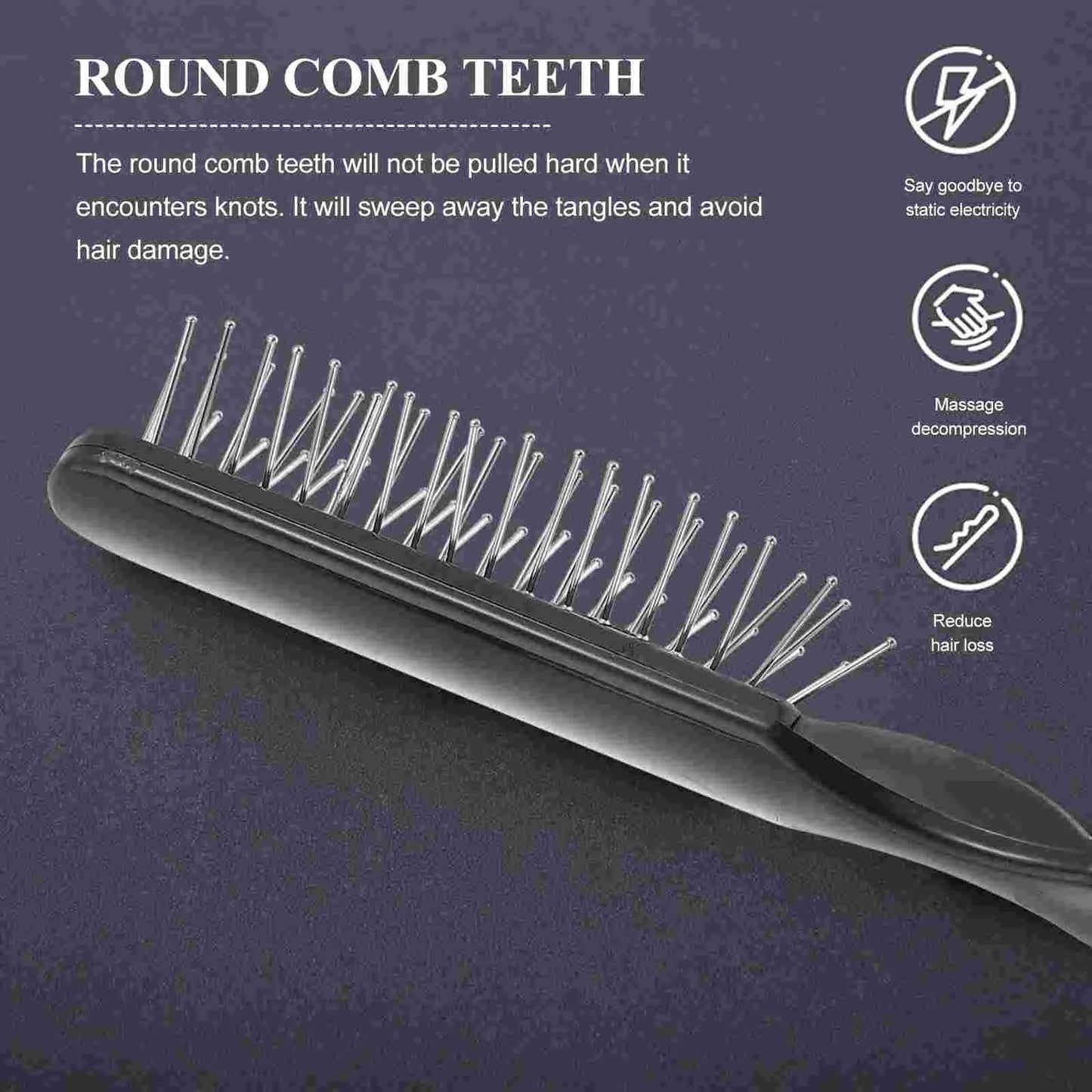 2-Piece Hair Comb Set – Rat Tail Pick & Detangling Brush