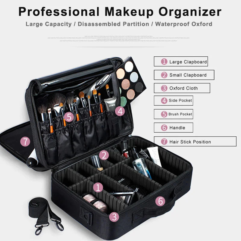 Large Cosmetic Makeup Bag – Travel Storage Case