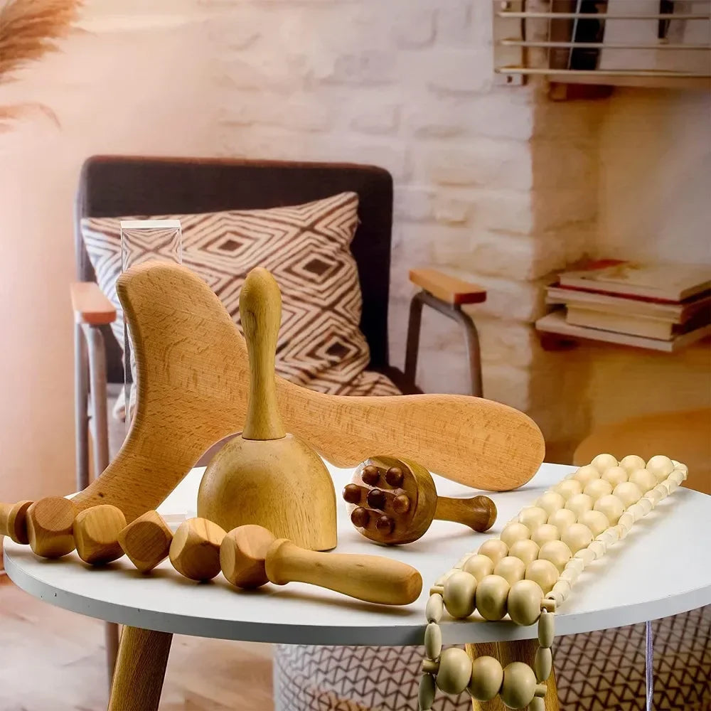 Wood Therapy Massage Tools – Anti-Cellulite Wooden Roller Set