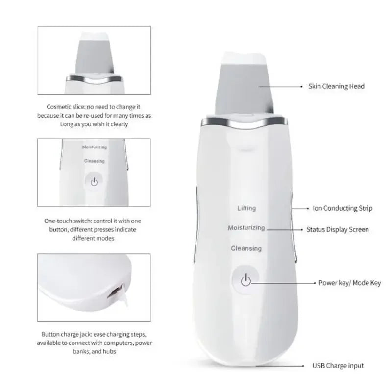 Ultrasonic Facial Cleaner – Blackhead & Peeling Device