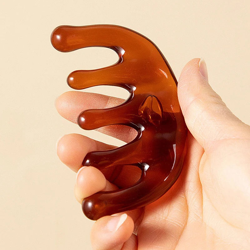 5-Claw Resin Scalp Massager – Gua Sha Head Spa Comb