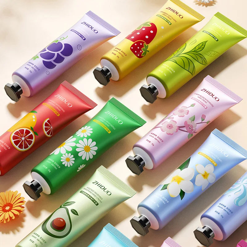 10PCS Fruit & Flower Hand Cream Set – Moisturizing & Nourishing