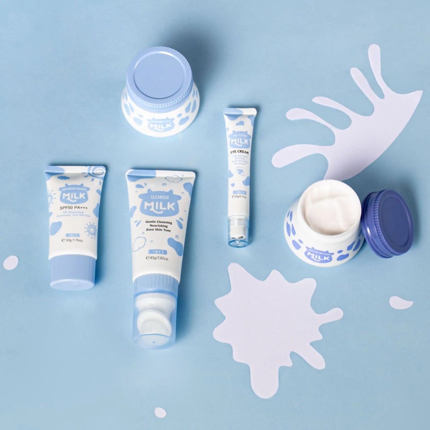 LAIKOU Milk Skincare Set – Sunscreen & Moisturizing Kit (5pcs)