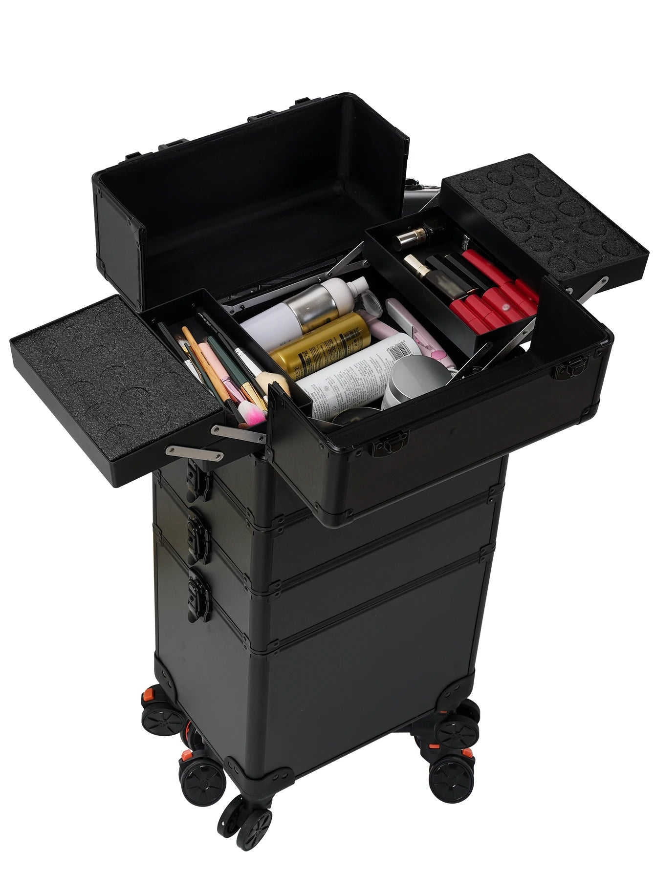 Rolling Makeup Trolley Case – Professional 4-in-1