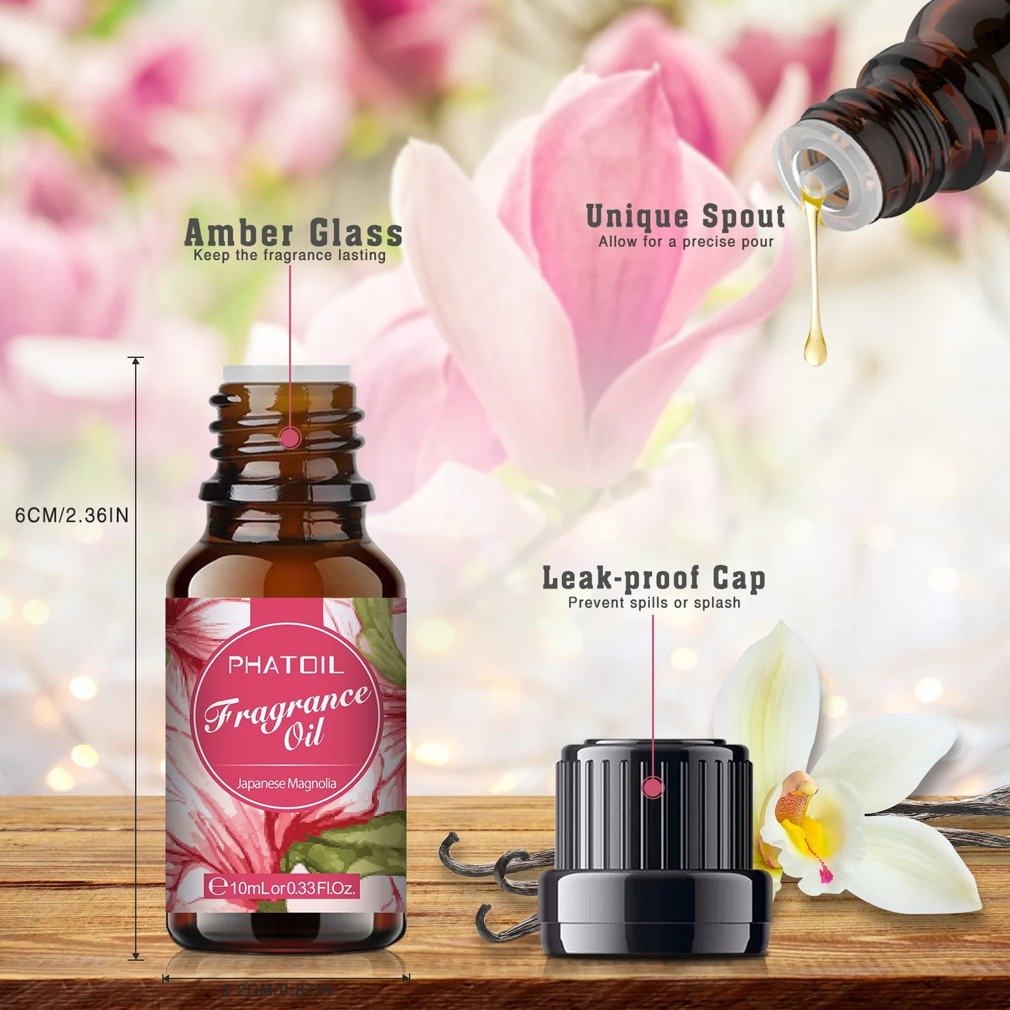 PHATOIL Fragrance Oil Set – 10pcs Candle & Soap Making Oils