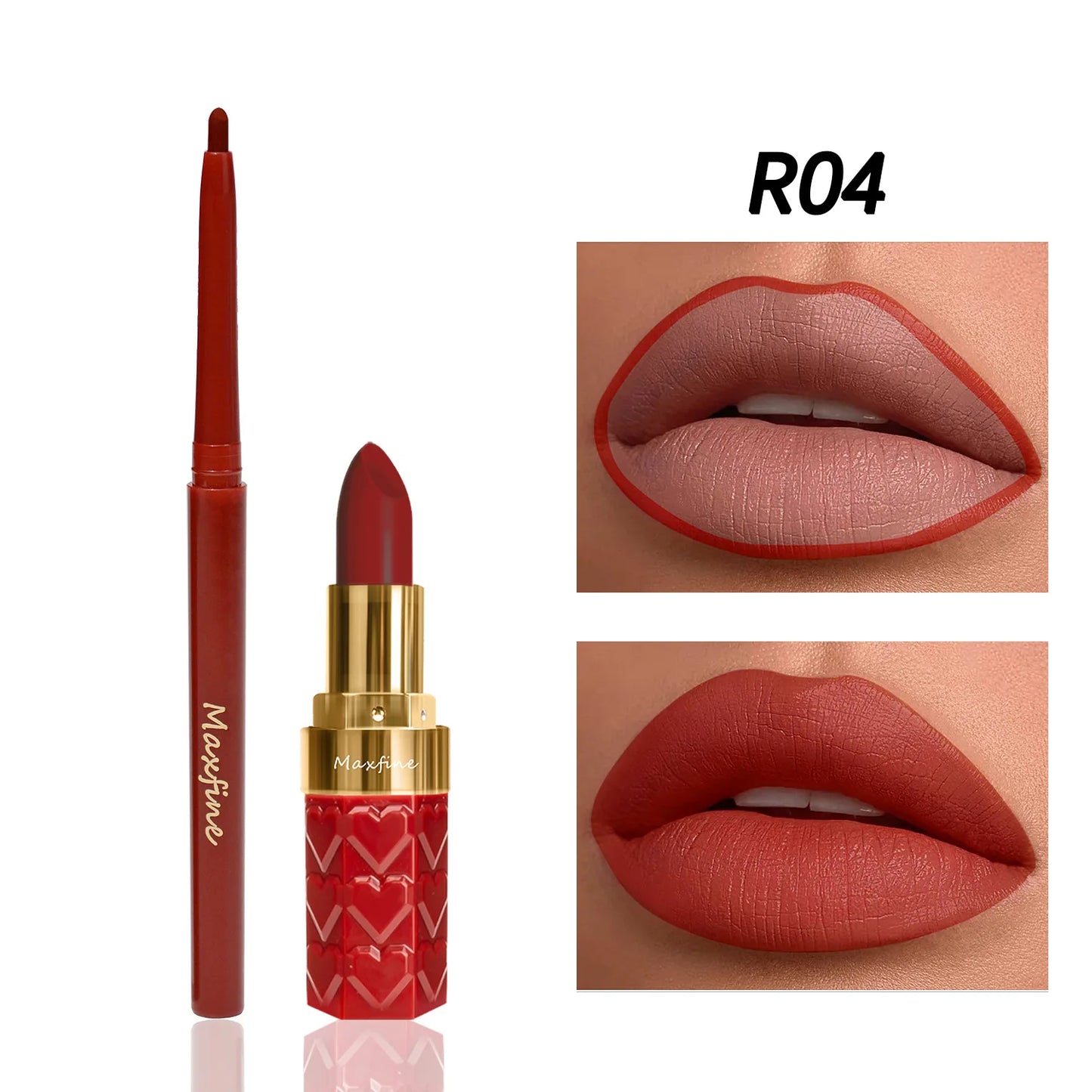 Velvet Matte Lip Liner Set – Waterproof Lipstick