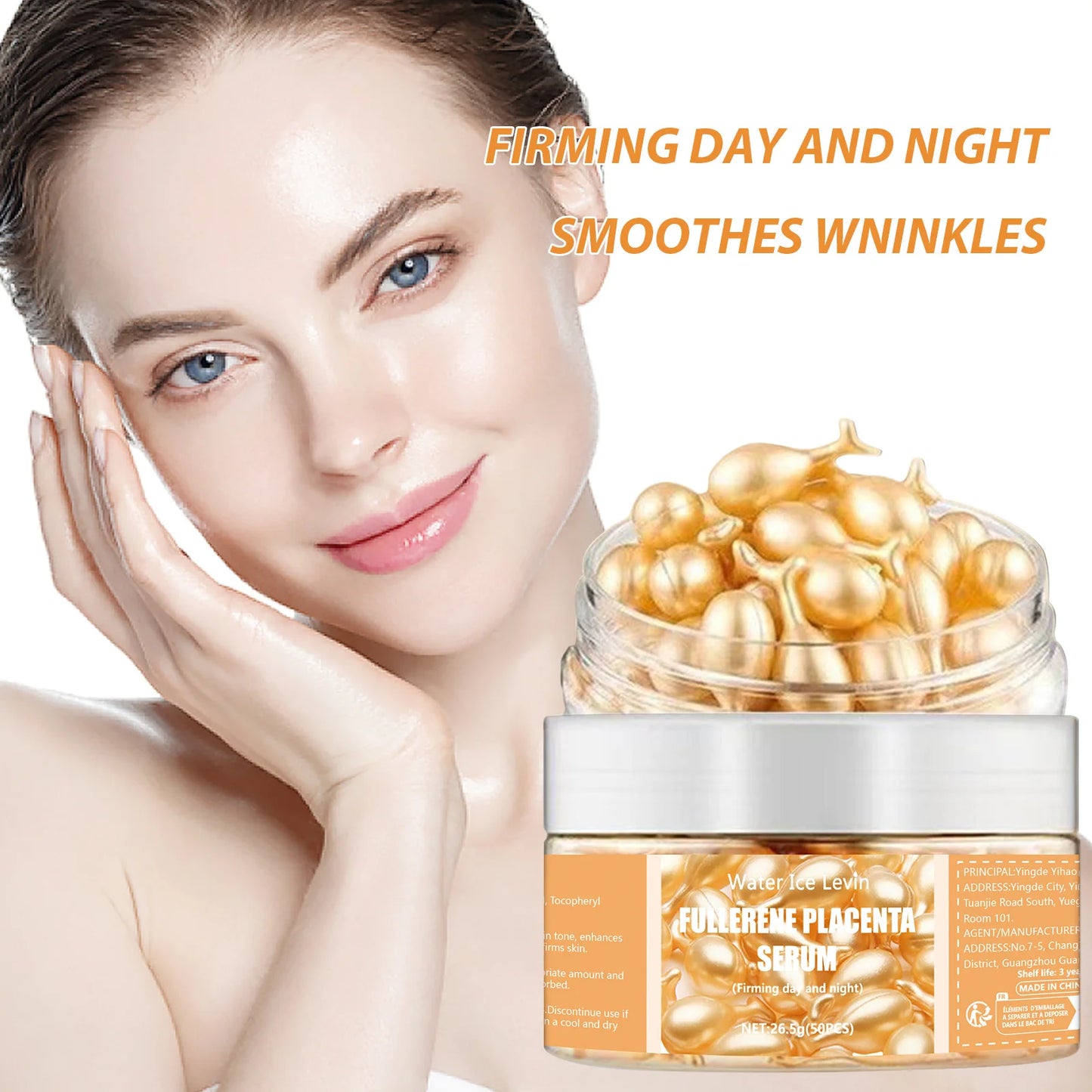 50PCS Collagen Face Serum Capsules – Anti-Wrinkle & Whitening