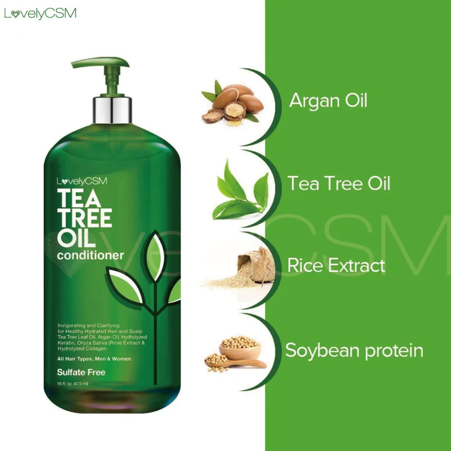 Tea Tree & Argan Oil Shampoo & Conditioner – 473ml Set