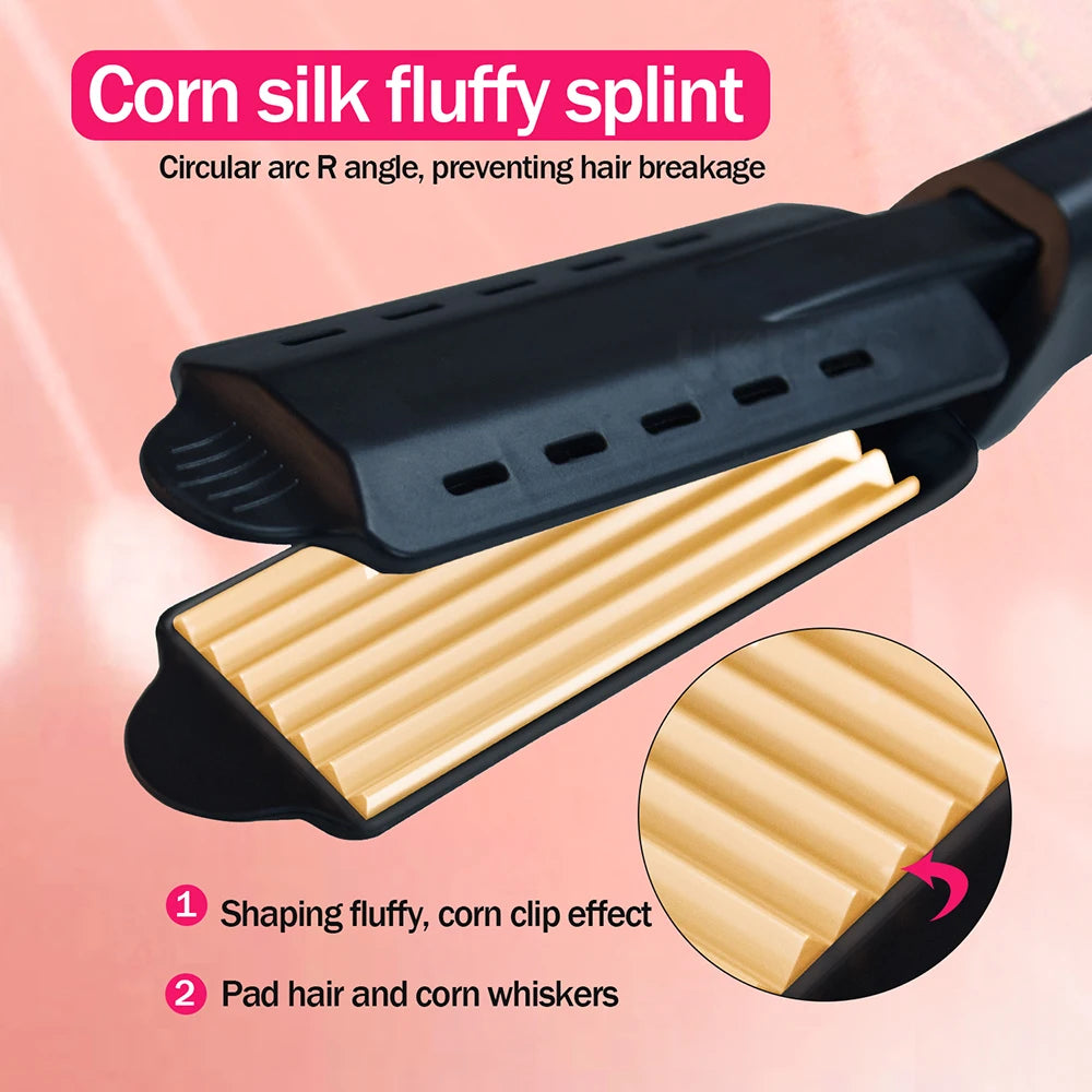 Ceramic Crimper – Corrugated Hair Curler & Waver Iron