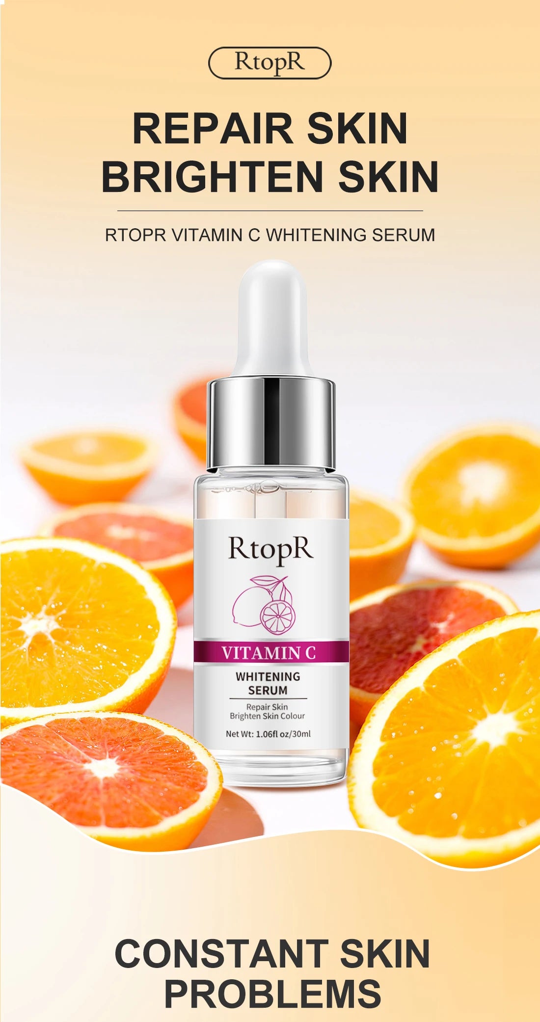 RtopR Vitamin C Whitening Serum – Brightening & Moisturizing