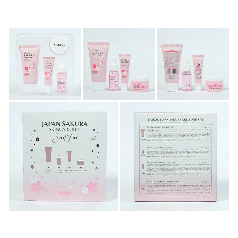 Sakura Skincare Set – Cleanser, Serum, Cream & Eye Care