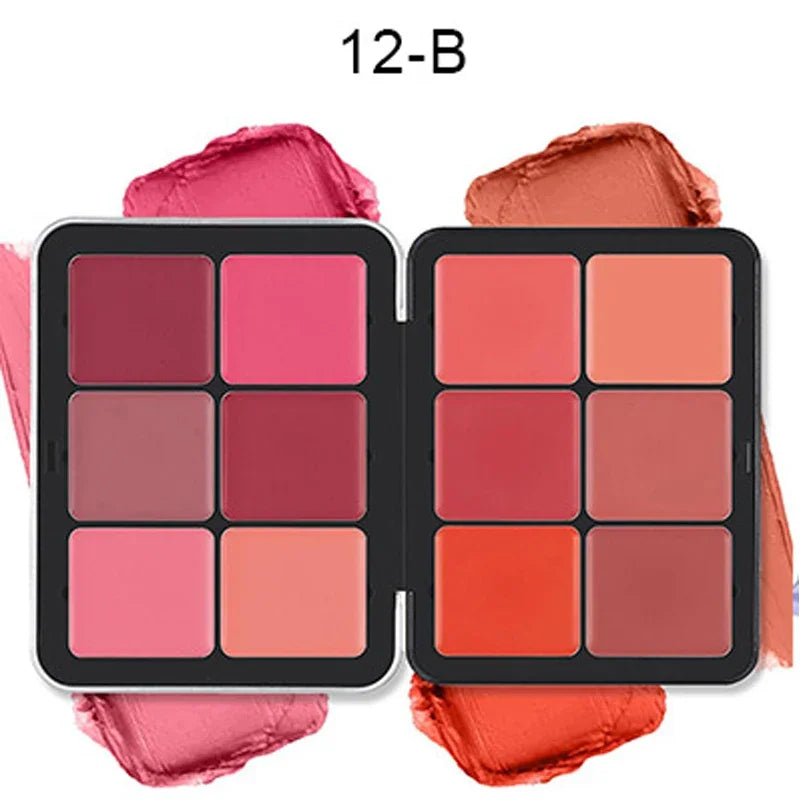 12-Color Concealer & Blush Palette – Matte Highlight & Contour