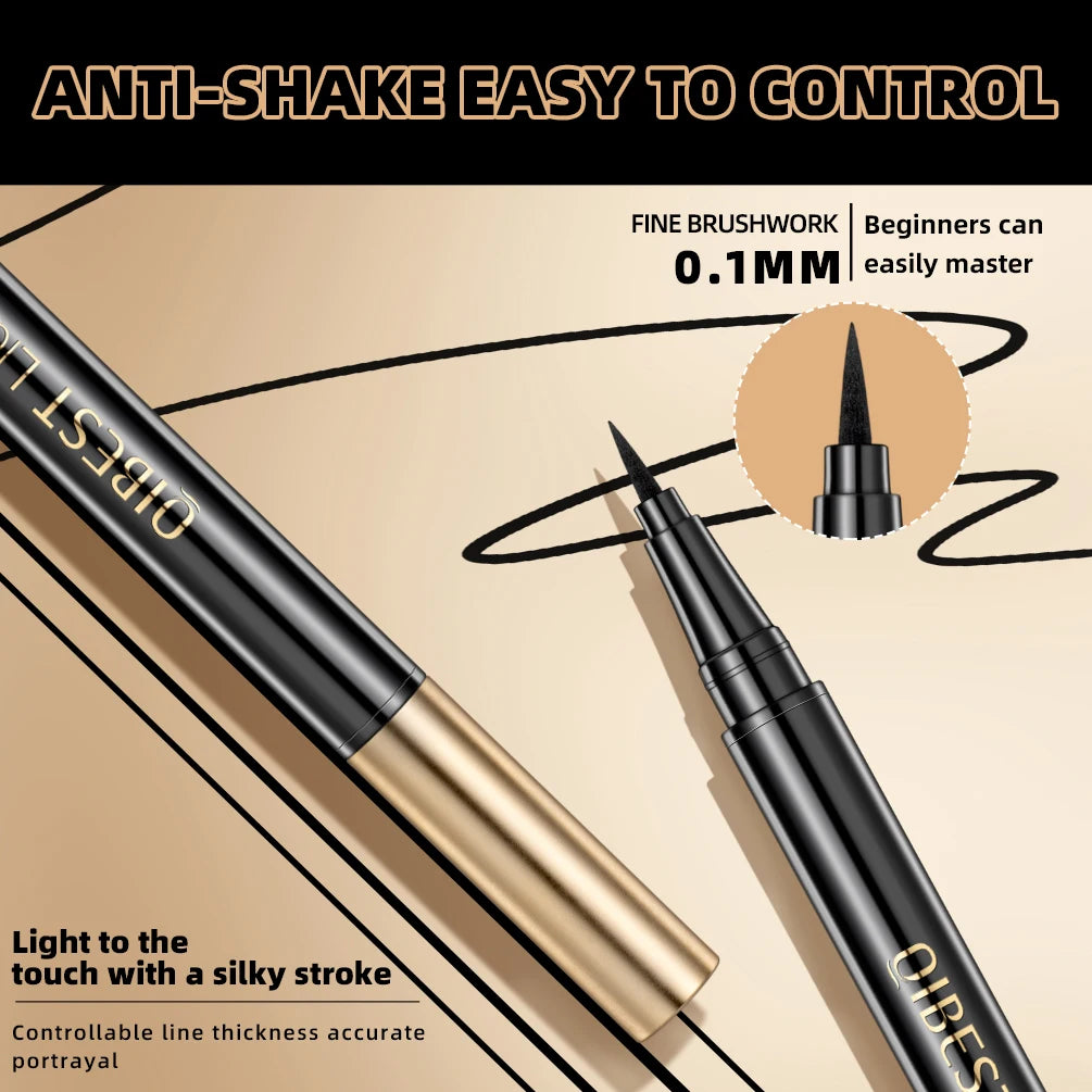 QIBEST Black Liquid Eyeliner – Waterproof, Long-Lasting, Quick Dry