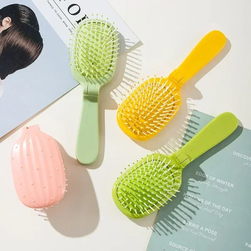 Foldable Cushion Hair Brush – Portable Travel Comb