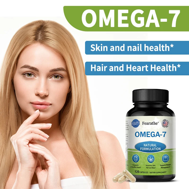Omega 7 Fatty Acid Capsules – Heart, Skin & Hair Health