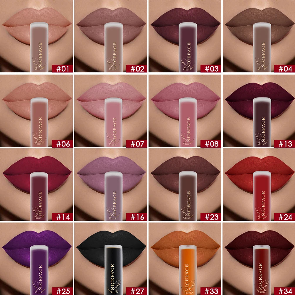 Niceface Lip Gloss – Waterproof Matte Liquid Lipstick