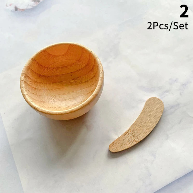 Mini Bamboo Mixing Bowl Set – DIY Face Mask Tools