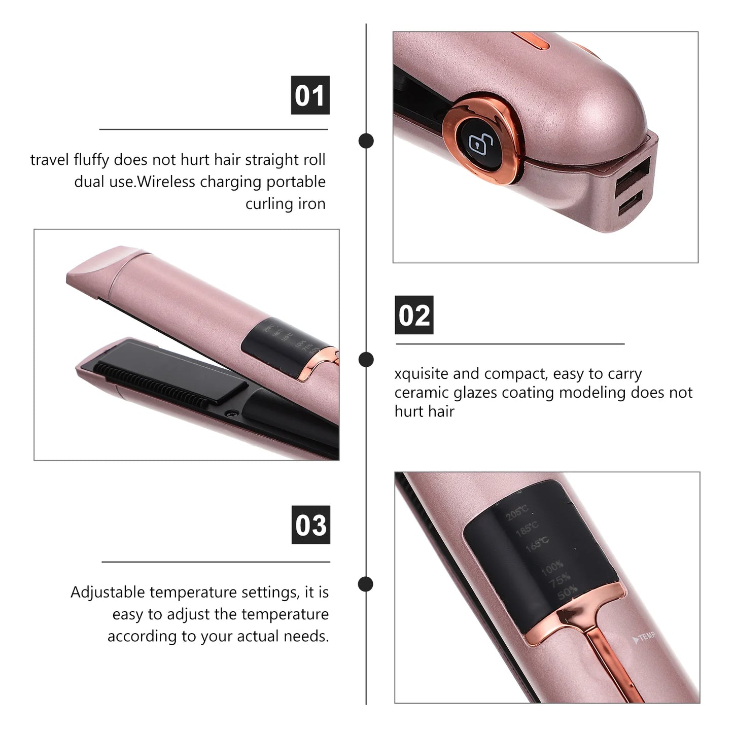Cordless Hair Curler – Wireless Travel Hair Styling Tool