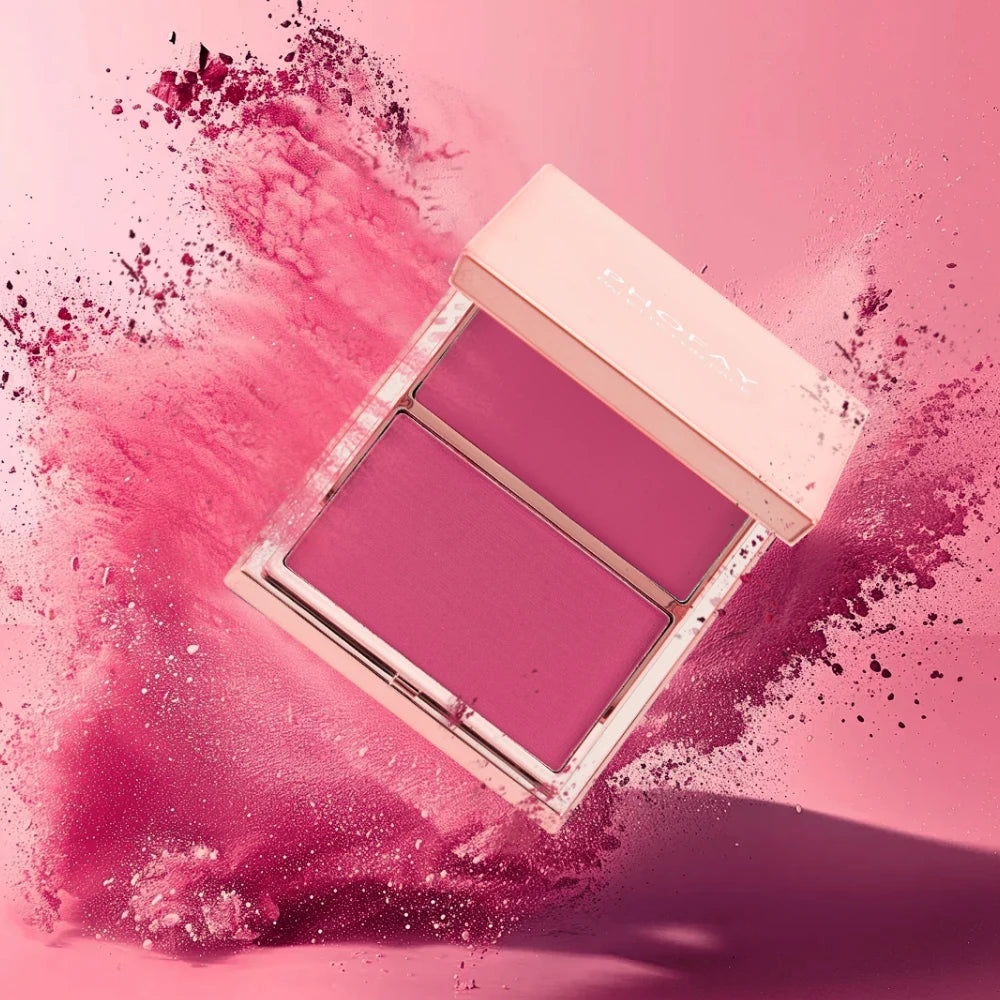 PHOFAY Cream & Powder Blush Duo – Matte & Dewy Finish