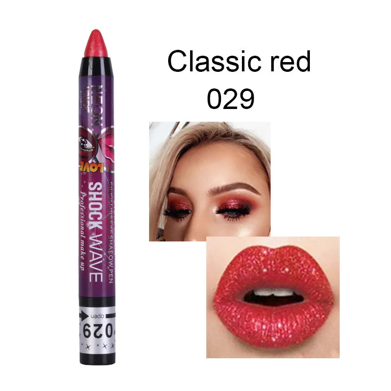 2-in-1 Eyeshadow & Lipstick Stick – Glitter & Matte