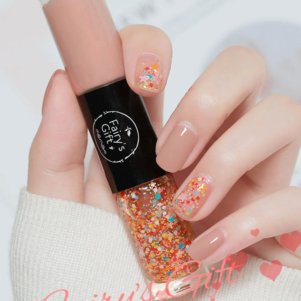2-in-1 Glitter Nail Polish – Long-Lasting Quick-Dry Gel