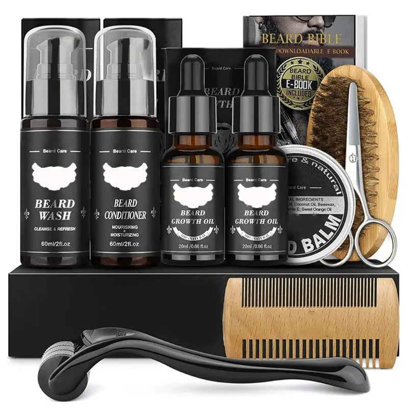Men’s Beard Grooming Set – Shampoo, Conditioner & Balm