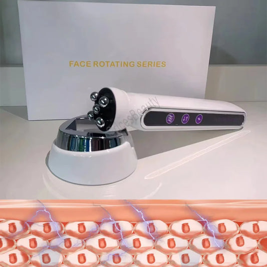 EMS Microcurrent Facial Heating Body Eye RF Face Lift Pulling Electric Rotating Roller Massage Beauty Device