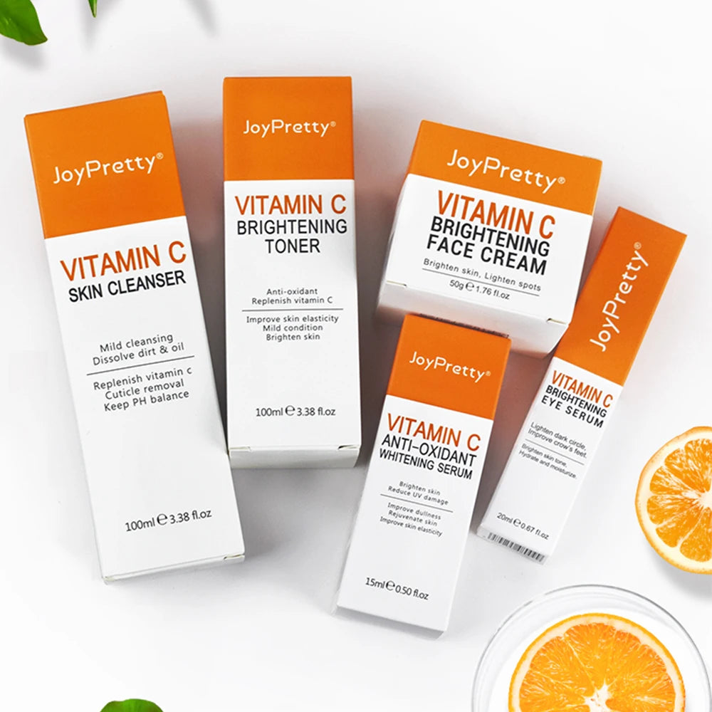 JoyPretty Vitamin C Skincare Kit – 5pcs Whitening & Moisturizing Set