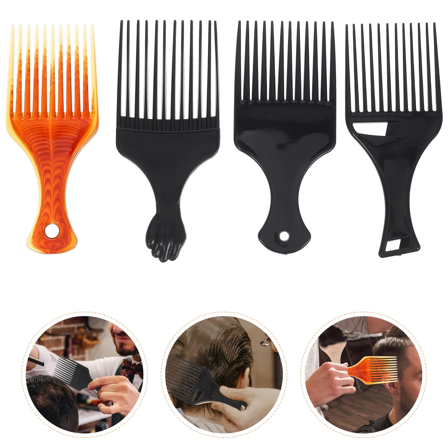 4-Piece Afro Hair Pick Set – Wide Tooth Comb Styling Tools