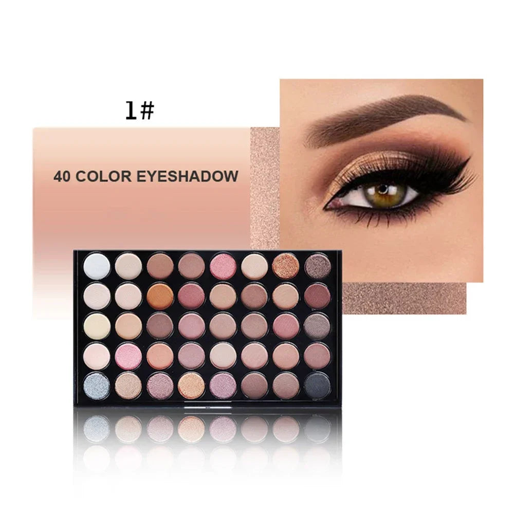 40-Color Eyeshadow Palette – Matte, Glitter & Shimmer