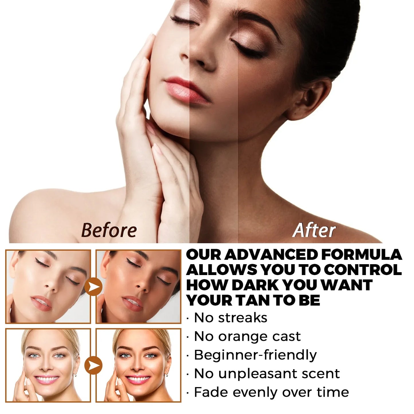EELHOE Self-Tanning Drops – Liquid Sunless Tan Oil for Face & Body