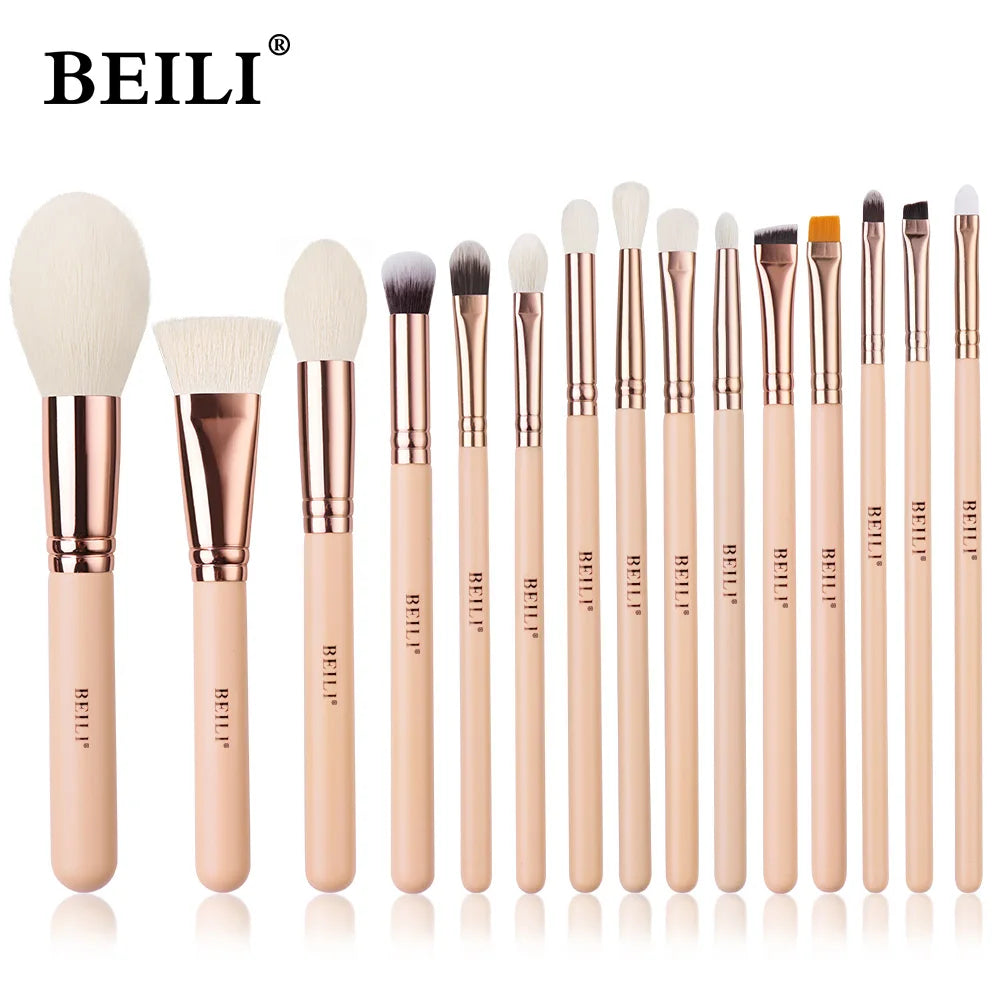 BEILI Pink Makeup Brush Set – Powder & Eyeshadow