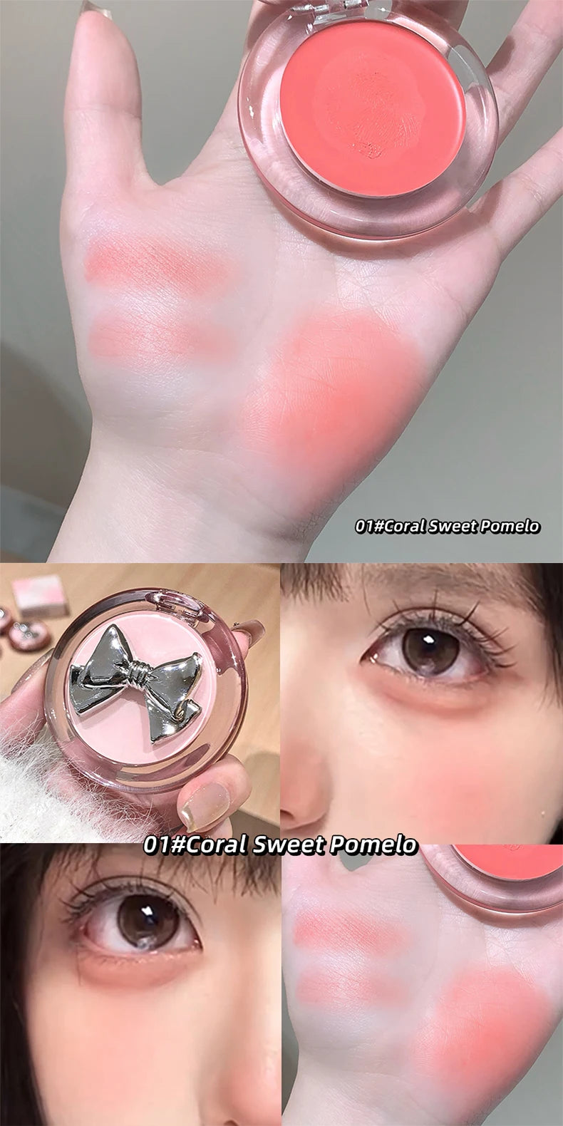Gege Bear Smooth Blush Multi-purpose Cream Extended Color Blush Eye Shadow Not Easy to Fade Matte Velvet Lip Glaze