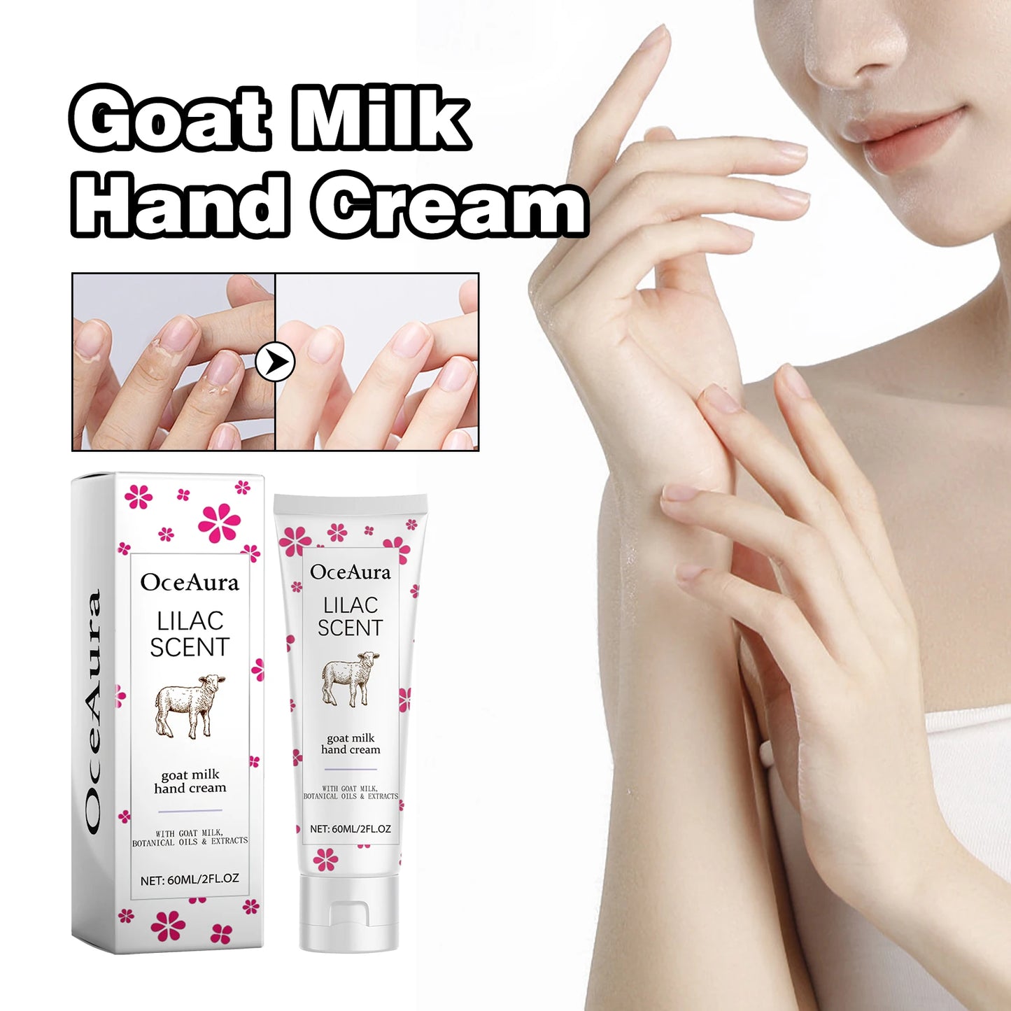 OceAura Goat Milk Hand Cream – Moisturizing & Brightening